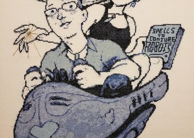 Jon and Crystal Cross Stitched from a drawing they had created.